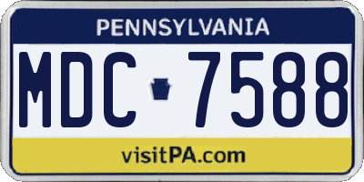 PA license plate MDC7588