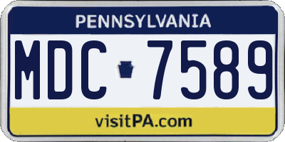 PA license plate MDC7589