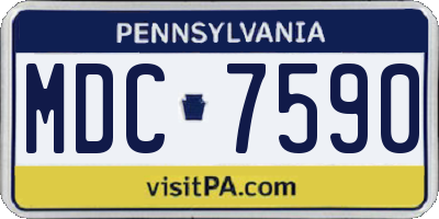 PA license plate MDC7590