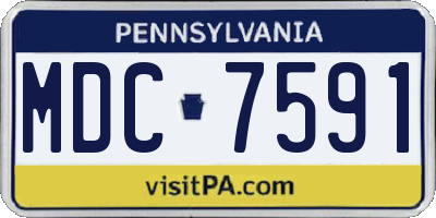 PA license plate MDC7591