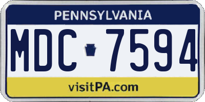 PA license plate MDC7594