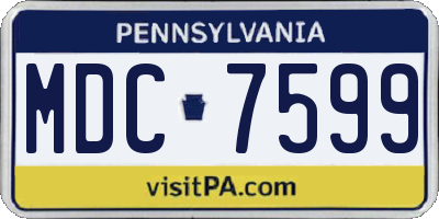 PA license plate MDC7599