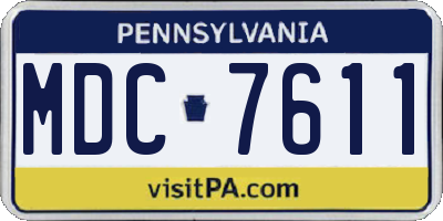 PA license plate MDC7611