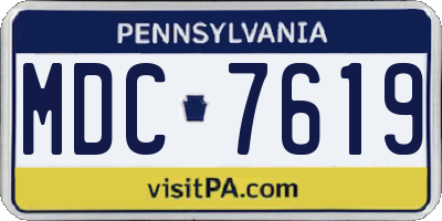 PA license plate MDC7619