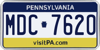 PA license plate MDC7620