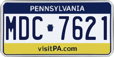 PA license plate MDC7621