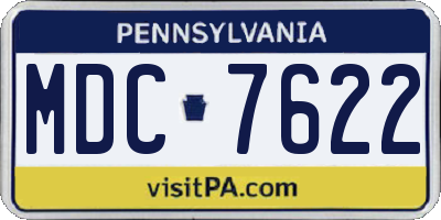 PA license plate MDC7622