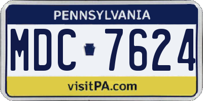PA license plate MDC7624