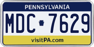 PA license plate MDC7629