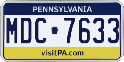 PA license plate MDC7633
