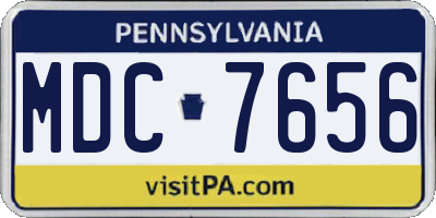 PA license plate MDC7656