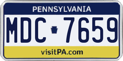 PA license plate MDC7659