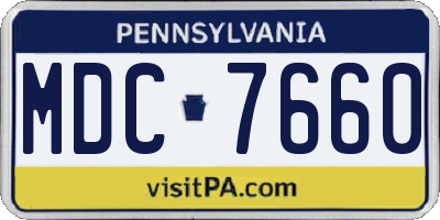 PA license plate MDC7660