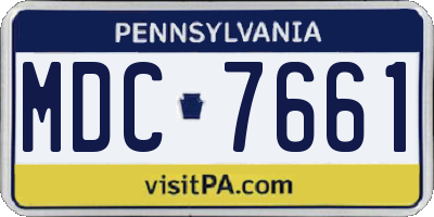 PA license plate MDC7661