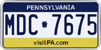 PA license plate MDC7675