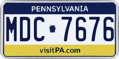 PA license plate MDC7676