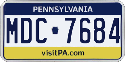 PA license plate MDC7684