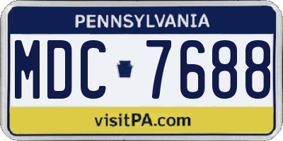 PA license plate MDC7688