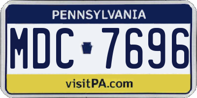 PA license plate MDC7696