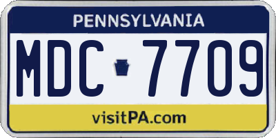 PA license plate MDC7709