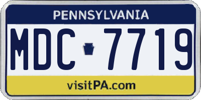 PA license plate MDC7719