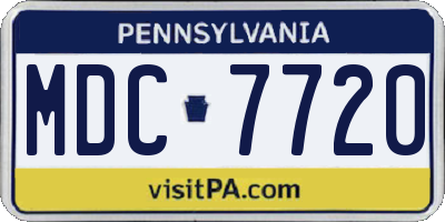 PA license plate MDC7720