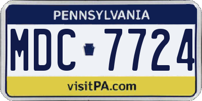 PA license plate MDC7724
