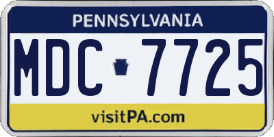 PA license plate MDC7725