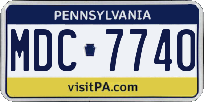 PA license plate MDC7740