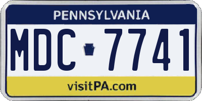 PA license plate MDC7741