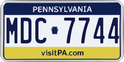 PA license plate MDC7744