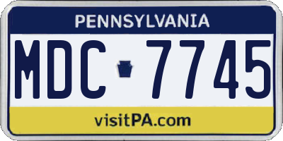 PA license plate MDC7745