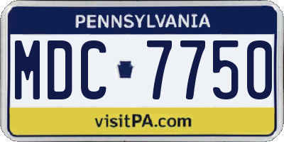 PA license plate MDC7750