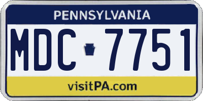 PA license plate MDC7751