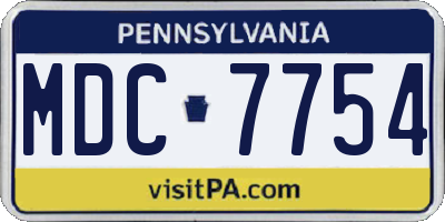 PA license plate MDC7754