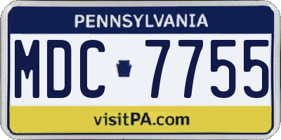 PA license plate MDC7755