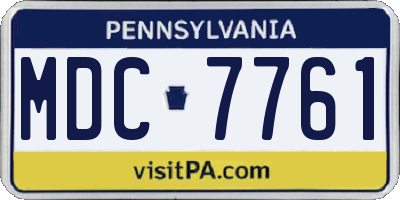 PA license plate MDC7761
