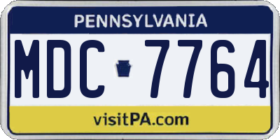 PA license plate MDC7764