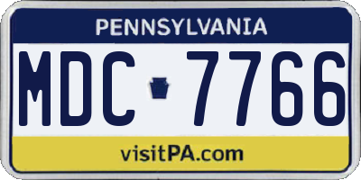PA license plate MDC7766