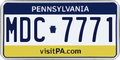 PA license plate MDC7771