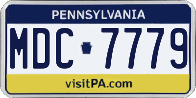 PA license plate MDC7779