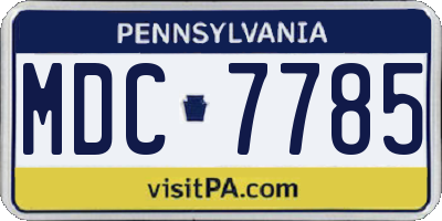 PA license plate MDC7785