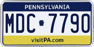 PA license plate MDC7790