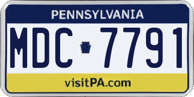 PA license plate MDC7791