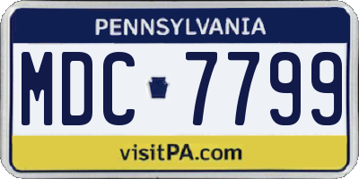 PA license plate MDC7799