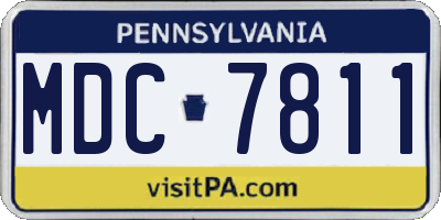 PA license plate MDC7811