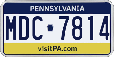 PA license plate MDC7814