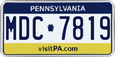 PA license plate MDC7819