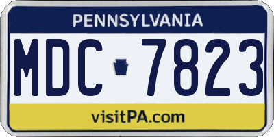 PA license plate MDC7823