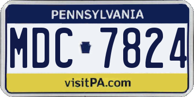 PA license plate MDC7824